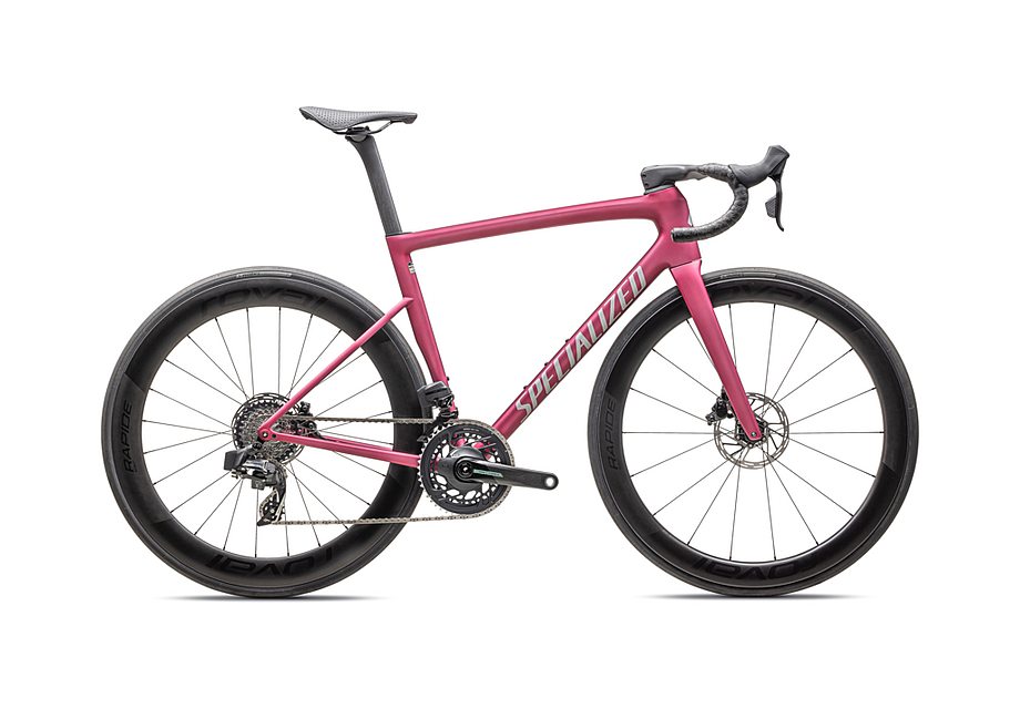 2025 SPECIALIZED TARMAC SL8 PRO ETAP BIKE - 58, SATIN PINK TINT OVER SILVER DUST / SILVER DUST