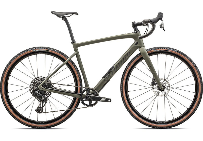 2025 SPECIALIZED DIVERGE COMP CARBON BIKE - 49, SATIN OAK GREEN / SMOKE