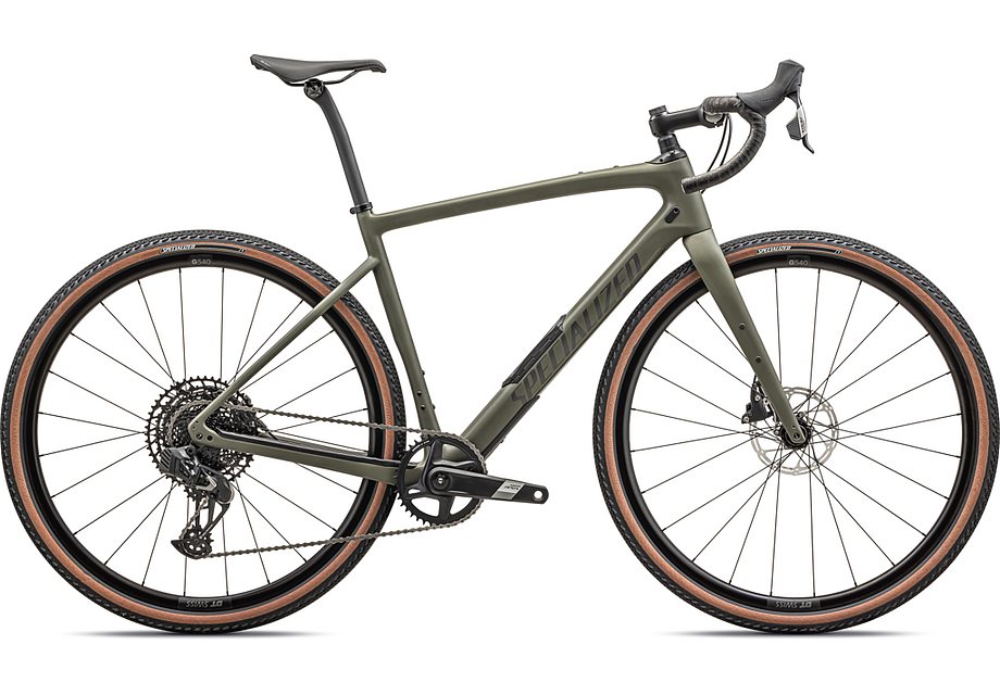 2025 SPECIALIZED DIVERGE COMP CARBON BIKE - 61, SATIN OAK GREEN / SMOKE