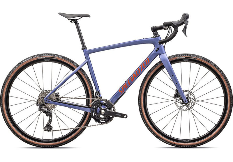 2024 Specialized DIVERGE SPORT CARBON Gravel BIKE - 44cm, SATIN PURPLE INDIGO TINT/PURPLE INDIGO/AMBER GLOW