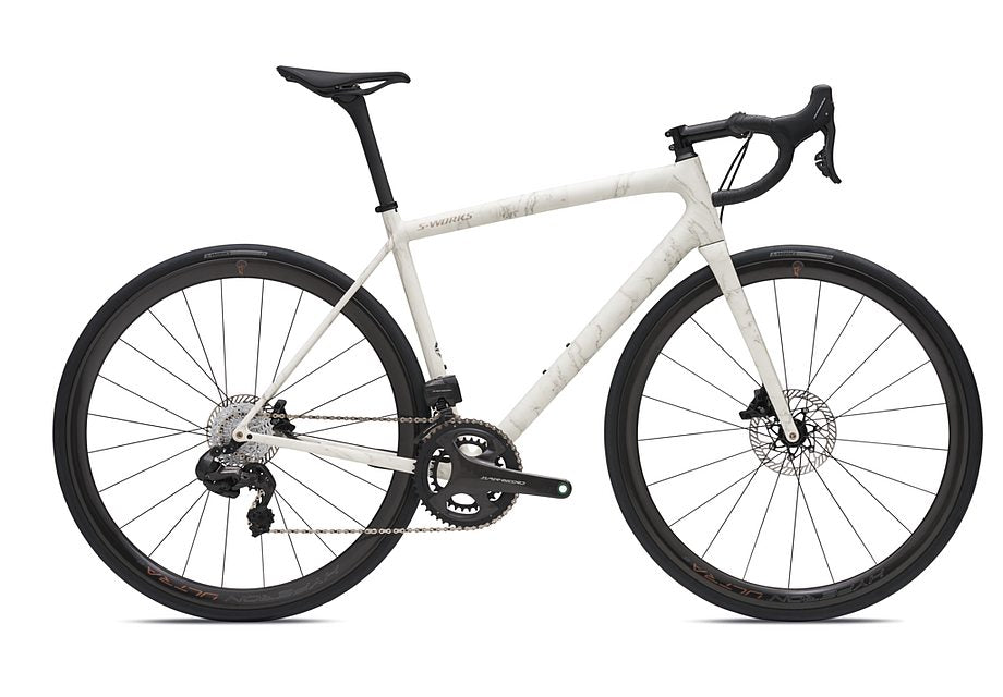 2023 SPECIALIZED AETHOS S-WORKS LTD BIKE - 49, SATIN BIRCH / BLACK PEARL