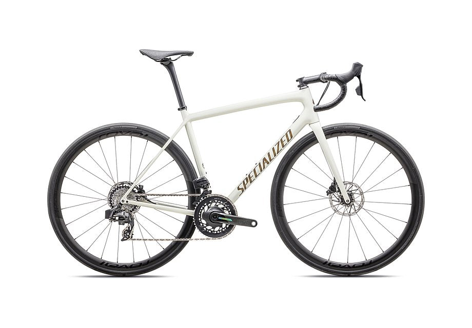 2025 SPECIALIZED AETHOS PRO ETAP BIKE - 58, GLOSS BIRCH / GOLD PEARL RADIAL FADES / BURNT GOLD METALLIC