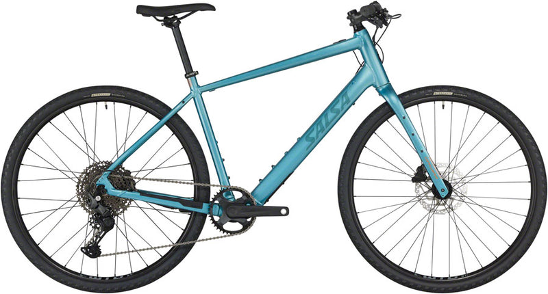 Salsa Confluence Flat Bar Cues 11 Ebike - 700c Aluminum Dark Cyan Small