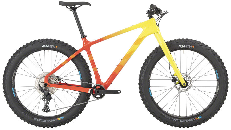 Salsa Beargrease Carbon Deore 11spd Fat Bike - 27.5" Carbon Orange/YLW Fade X-Small