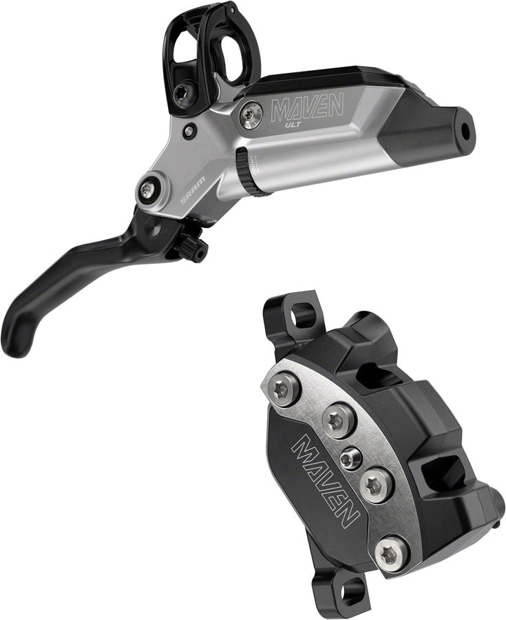 SRAM Maven Ultimate Stealth Disc Brake and Lever - Front, Post Mount, 4-Piston, Aluminum Lever, Titanium Hardware, Black/Silver, A1