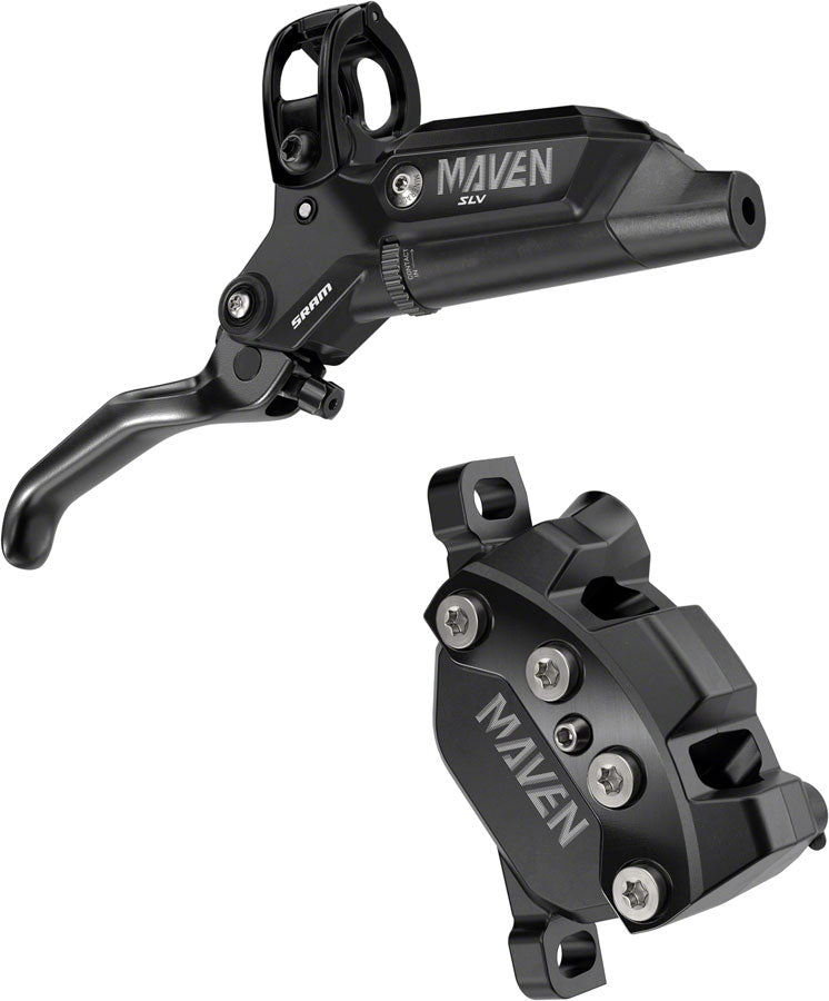 SRAM Maven Silver Disc Brake and Lever - Front, Post Mount, 4-Piston, Aluminum Lever, SS Hardware, Black, A1