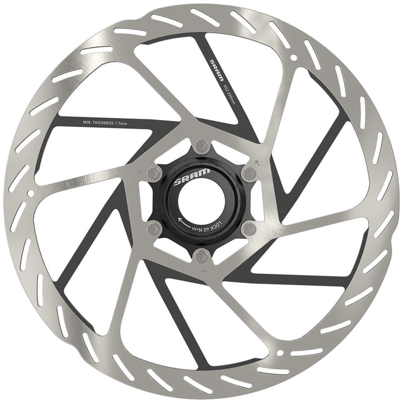 SRAM HS2 Disc Brake Rotor - 220mm, Center Lock, Rounded, Silver/Black - Open Box, New