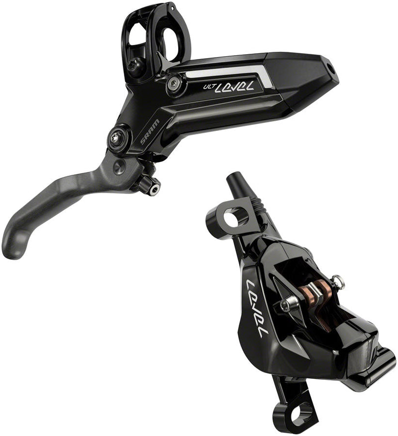 SRAM Level Ultimate Stealth Disc Brake and Lever - Front, Post Mount, 2-Piston, Carbon Lever, Titanium Hardware, Gloss Black, C1 - Open Box, New