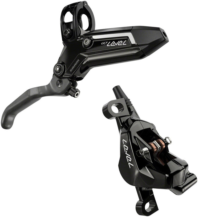 SRAM Level Ultimate Stealth Disc Brake and Lever - Rear, Post Mount, 2-Piston, Carbon Lever, Titanium Hardware, Gloss Black, C1 - Open Box, New