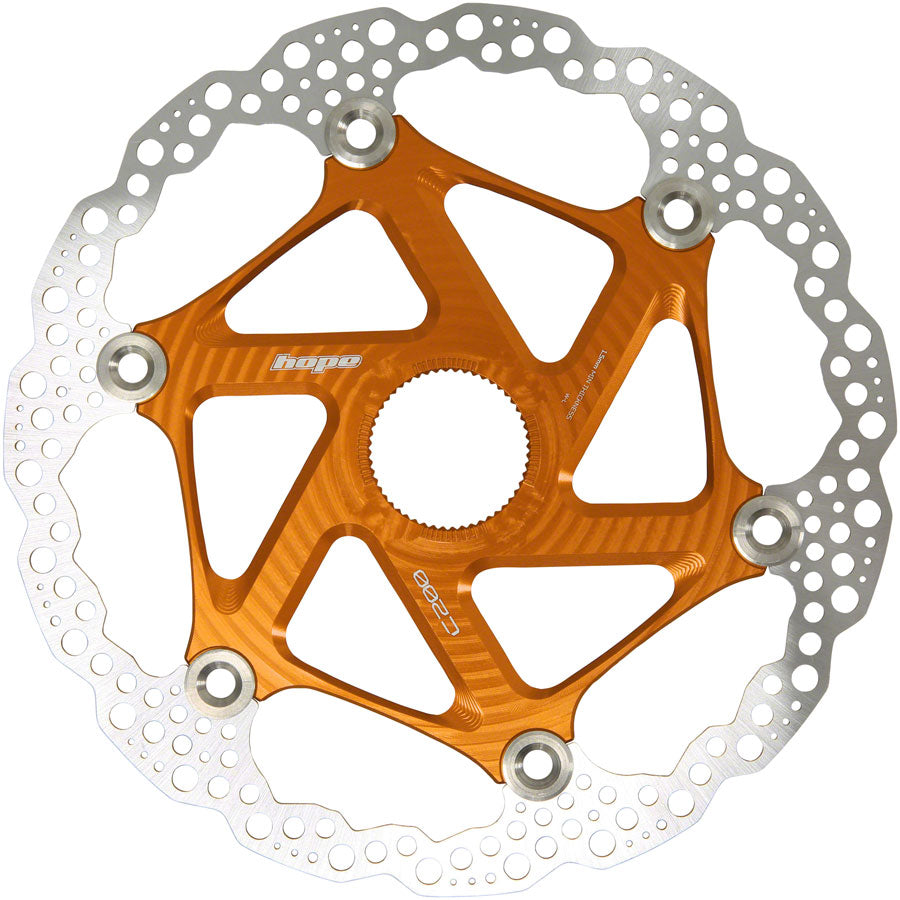 Hope MTB Floating Centre-Lock Disc Brake Rotor - 200mm Center-Lock Orange