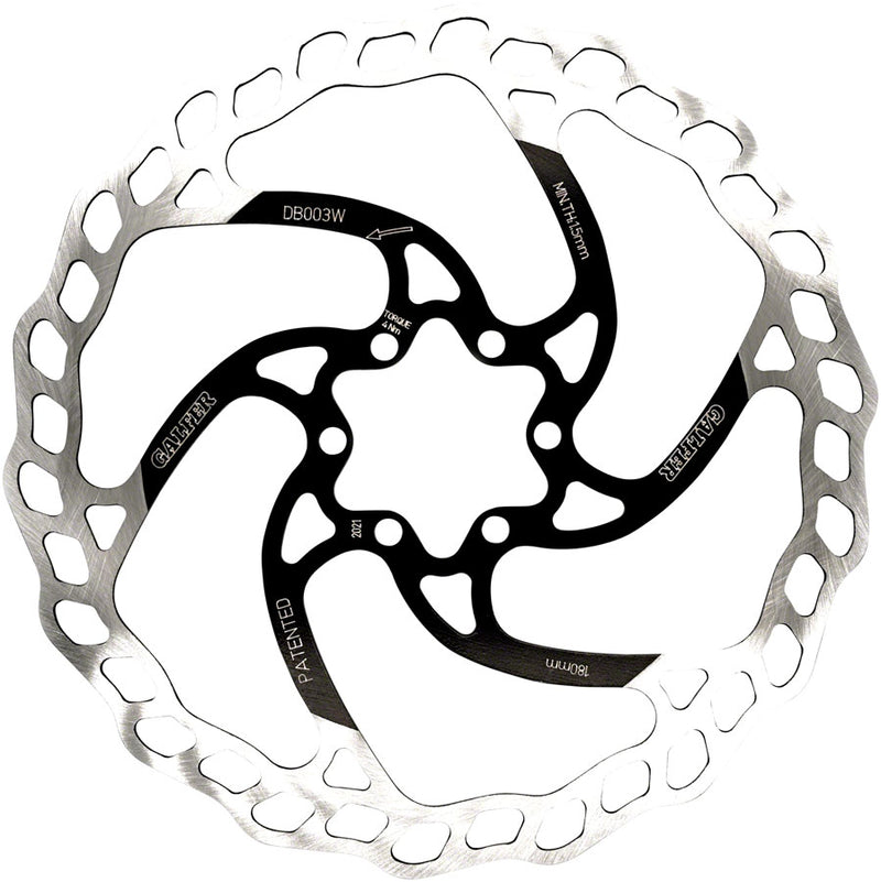 Galfer MTB Disc Brake Rotor - 180mm 6-Bolt 1.8mm