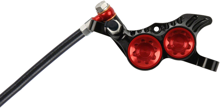 Hope Tech 4 V4 Disc Brake and Lever Set - Front Hydraulic Post Mount Red