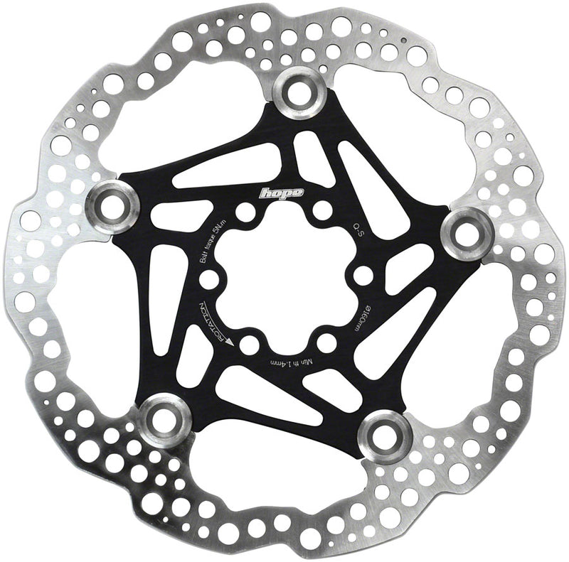 Hope Floating Disc Brake Rotor - 160mm 6-Bolt Black