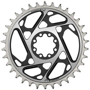 SRAM XX SL Eagle T-Type Direct Mount Chainring - 34t, 12-Speed, 8-Bolt Direct Mount, 0mm Offset, Aluminum, Black/Silver, D1 - Open Box, New