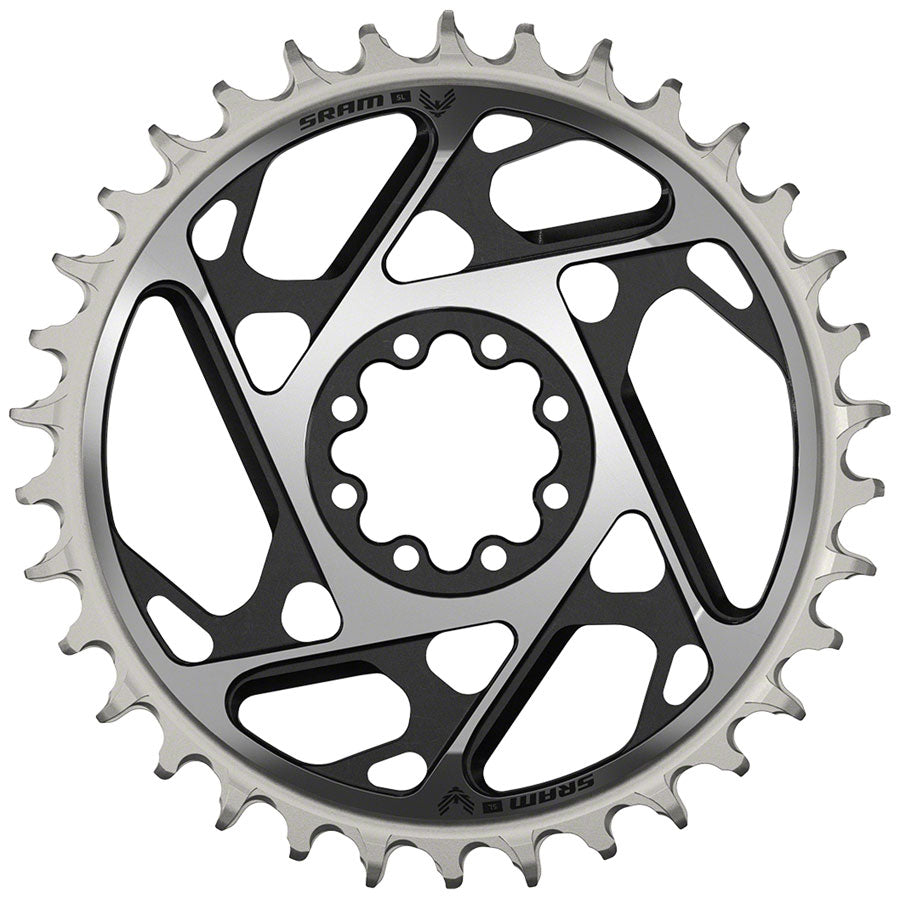 SRAM XX SL Eagle T-Type Direct Mount Chainring - 34t 12-Speed 8-Bolt Direct Mount 3mm Offset Aluminum BLK/Silver D1 - Open Box, New