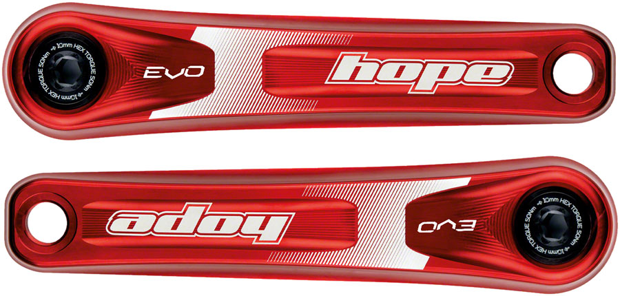 Hope Evo Crankset - 175mm Direct Mount 30mm Spindle For 135/142/141/148mm Rear Spacing Red