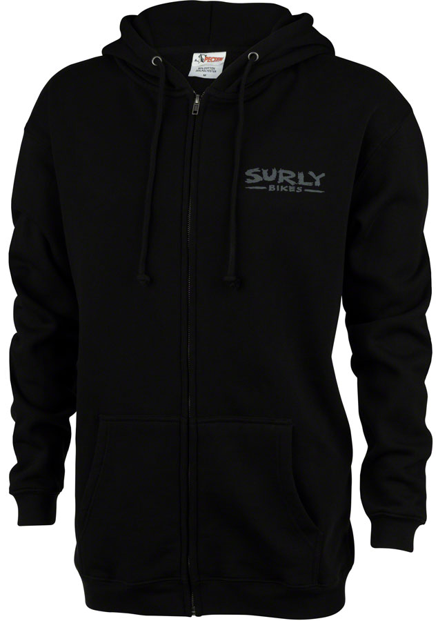 Surly Steel Consortium Zip-Up Hoodie - Black Unisex X-Large