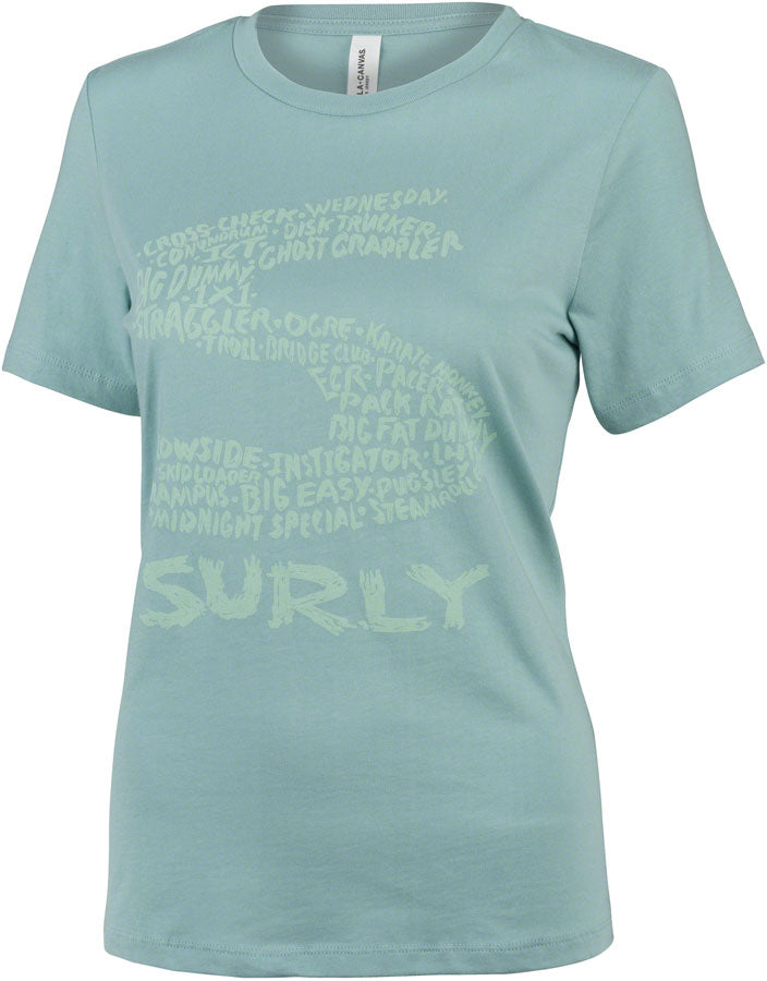 Surly Steel Consortium Womens T-Shirt - Dusty Blue Small