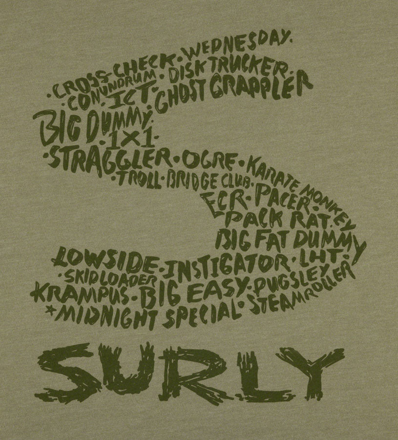 Surly Steel Consortium Mens T-Shirt - Light Olive Small