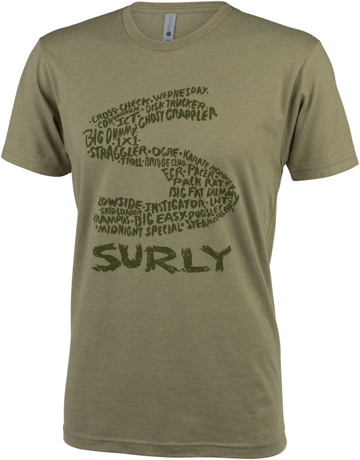 Surly Steel Consortium Mens T-Shirt - Light Olive Small