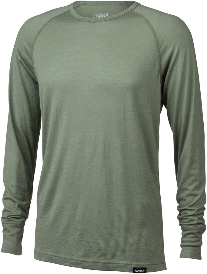 Surly Long Sleeve Merino Raglan Tee Sage Green X-Small