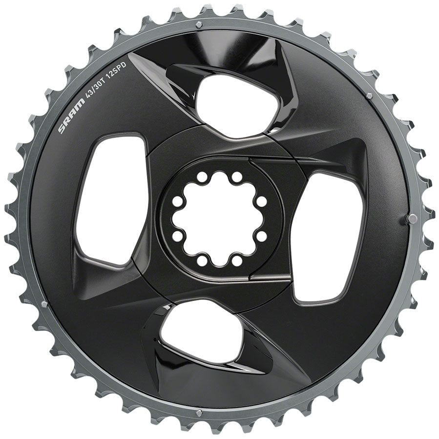 SRAM Force Wide 2x12-Speed Outer Chainring - 43t, 94 BCD, 4-Bolt, Polar Grey, For use with 30t Inner - Open Box, New