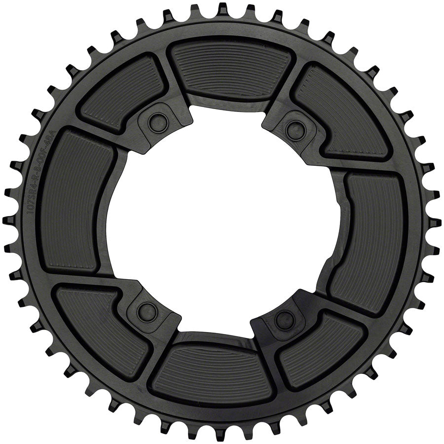 Wolf Tooth Aero 107 BCD Chainring - 46t Optimized SRAM Eagle Flaptop Chains Drop-Stop B BLK