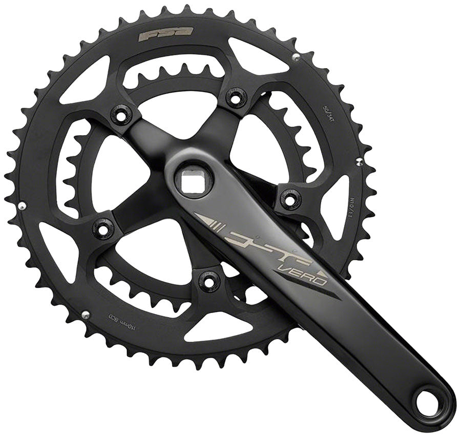 Full Speed Ahead Vero Compact 2x Crankset - 170mm 9-Speed 50/34t 5-Bolt 110 BCD JIS Spindle Interface N11 BLK