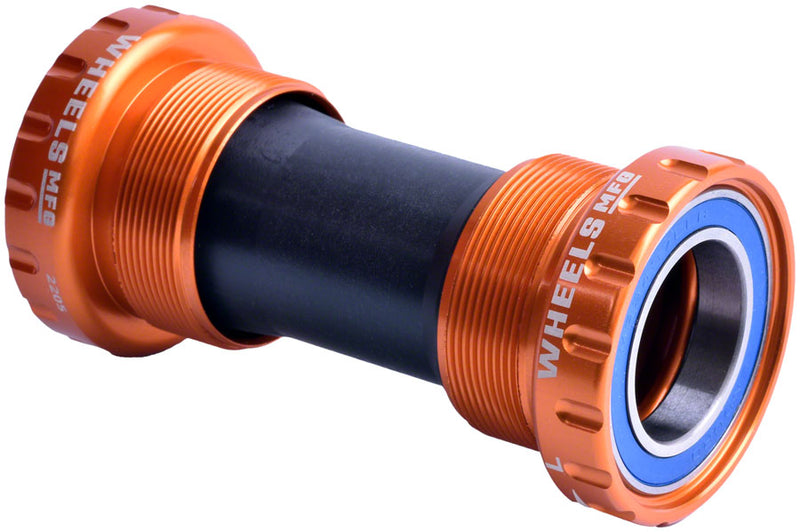 Wheels Manufacturing BSA Bottom Bracket - Shimano Hollowtech II Spindle ABEC 3 Orange