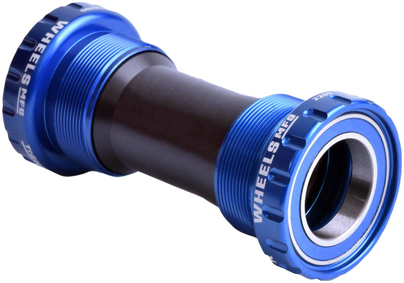 Wheels Manufacturing BSA Bottom Bracket - Shimano Hollowtech II Spindle ABEC 3 Blue