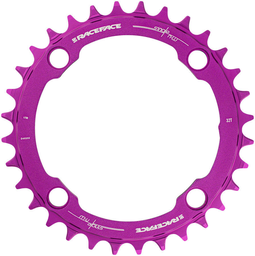 RaceFace 1x Narrow Wide Chainring - 36t 104 BCD 10-12 Speed 7075 Aluminum Purple