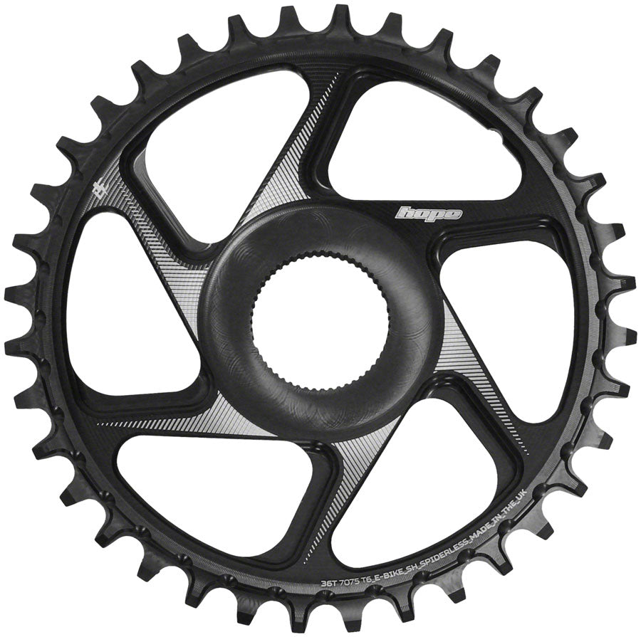 Hope Spiderless Chainring -  36T R22  Ebike  Shimano  Black