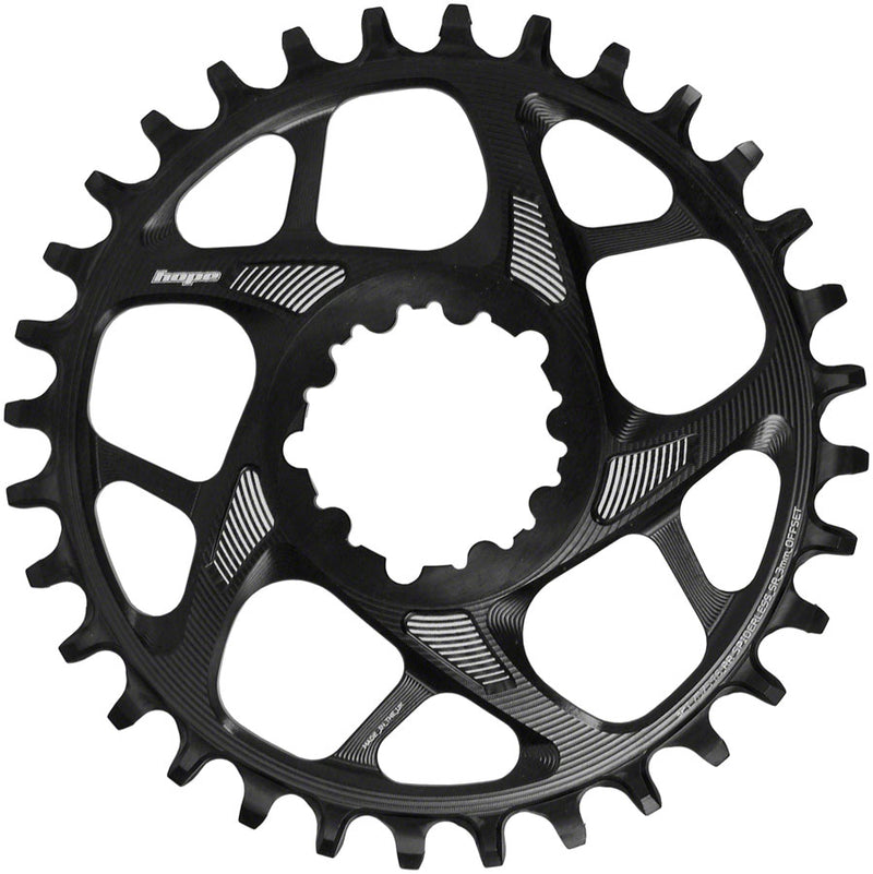 Hope Spiderless Retainer Chainring - 32t SRAM Direct Mount 3mm Offset R22 BLK