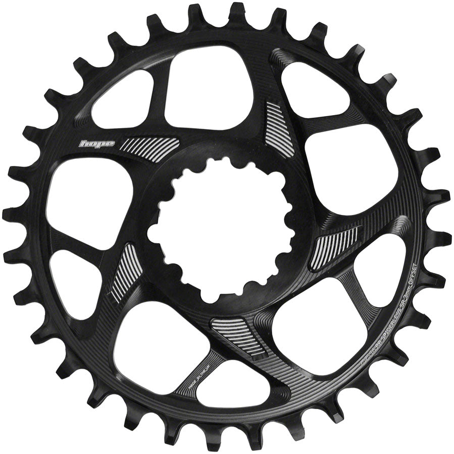 Hope Spiderless Retainer Chainring - 36t SRAM Direct Mount 3mm Offset R22 BLK