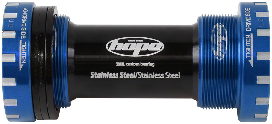 Hope BSA Threaded Bottom Bracket - 68/73mm For 24mm Spindle Stainless Blue