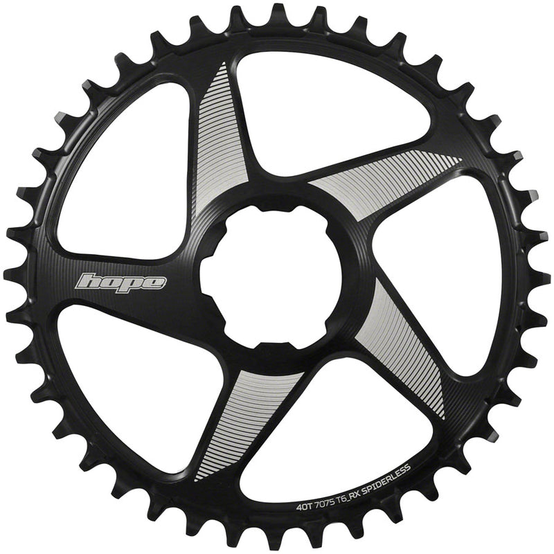 Hope RX Spiderless Chainring - 38t Hope Direct Mount Black