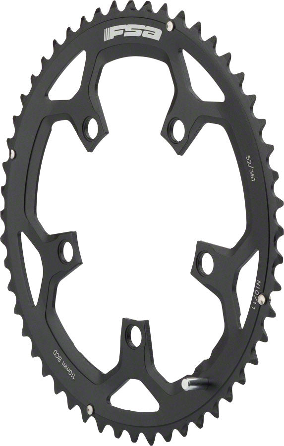 Full Speed Ahead Pro Road Chainring - 52t 110 BCD Aluminum N11 Black