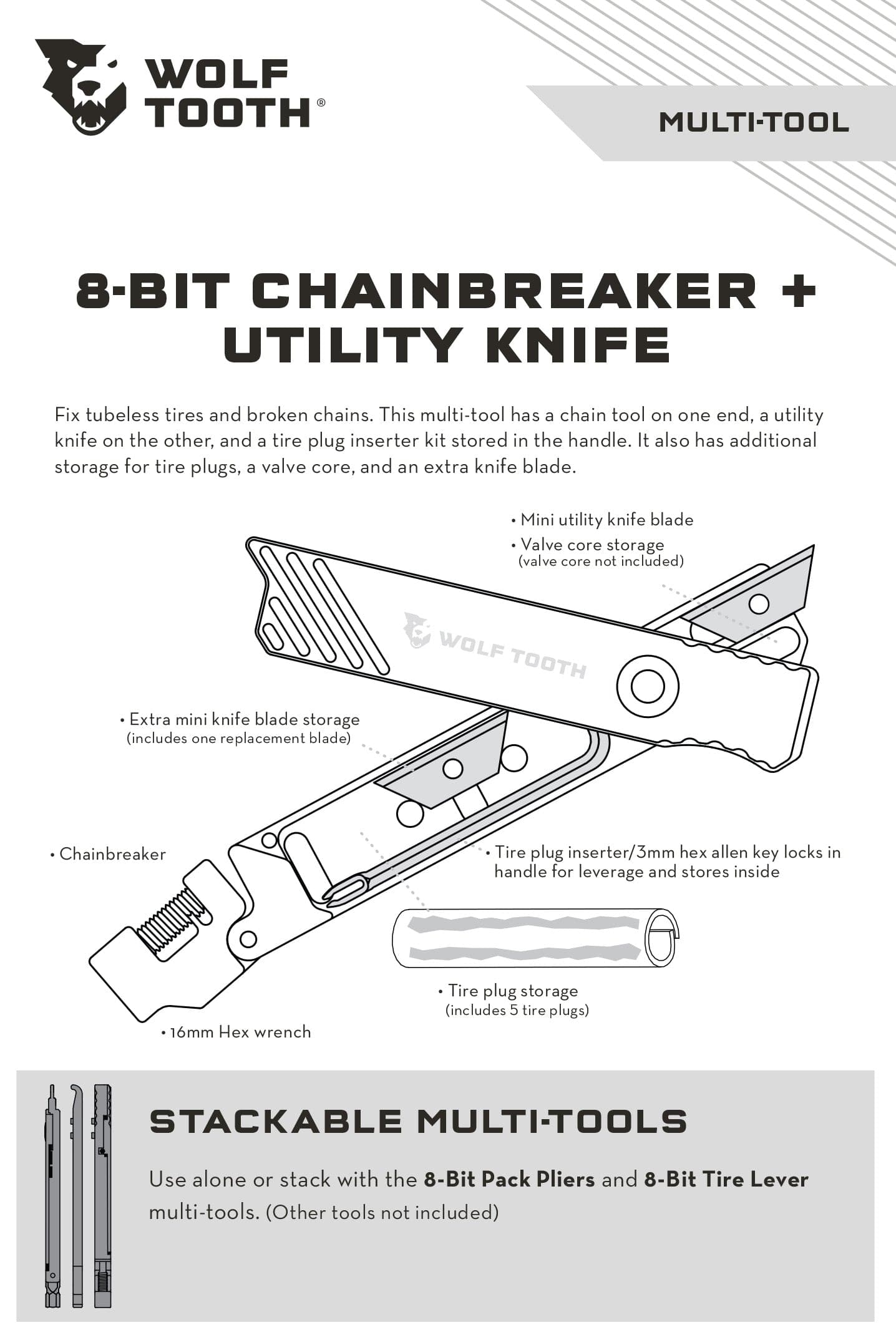 8-Bit Chainbreaker + Utility Knife Multi-Tool