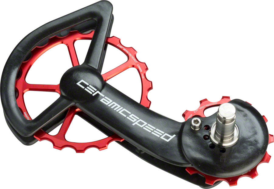 CeramicSpeed Shimano 9100/9150 Oversized Pulley Wheel System Alloy Pulley Carbon Cage Red