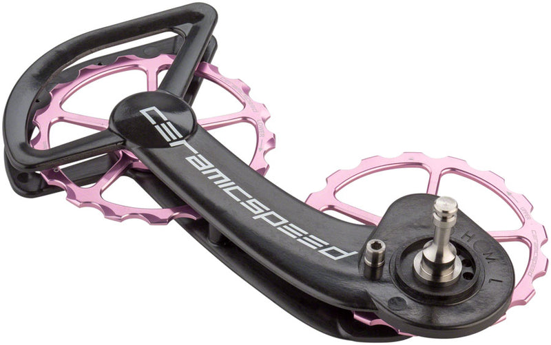 CeramicSpeed SRAM eTap Oversized Pulley Wheel System Alloy Pulley Carbon Cage Limited Edition Pink