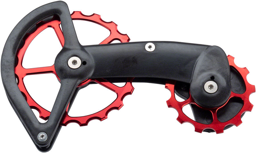 CeramicSpeed Shimano 9100/9150 Oversized Pulley Wheel System Coated Alloy Pulley Carbon Cage Red