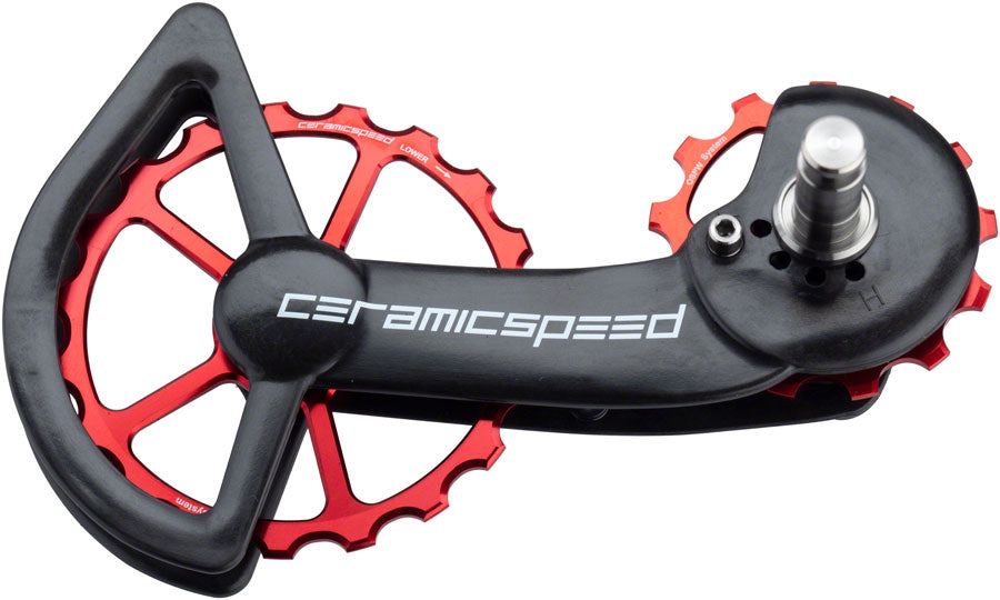 CeramicSpeed Shimano 9100/9150 Oversized Pulley Wheel System Coated Alloy Pulley Carbon Cage Red