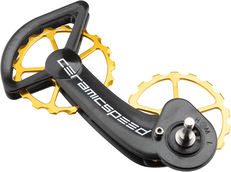 CeramicSpeed Oversized Pulley Wheel System SRAM eTap – Coated Bearings Alloy Pulley Carbon Cage Gold