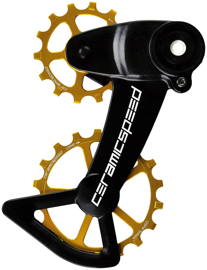 CeramicSpeed OSPW X Oversized Pulley Wheel System SRAM Eagle Mechanical - Coated Alloy Pulley Carbon Cage Gold