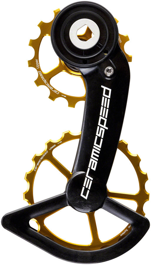 CeramicSpeed Oversized Pulley Wheel System SRAM Red/Force AXS - Alloy Pulley Carbon Cage Gold