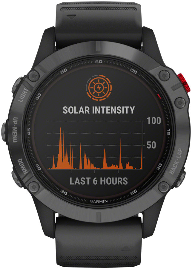 Garmin Fenix 6 Pro Solar GPS Watch - Slate Gray with Black band