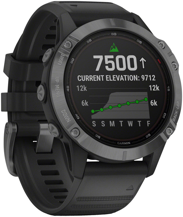 Garmin Fenix 6 Pro Solar GPS Watch - Slate Gray with Black band