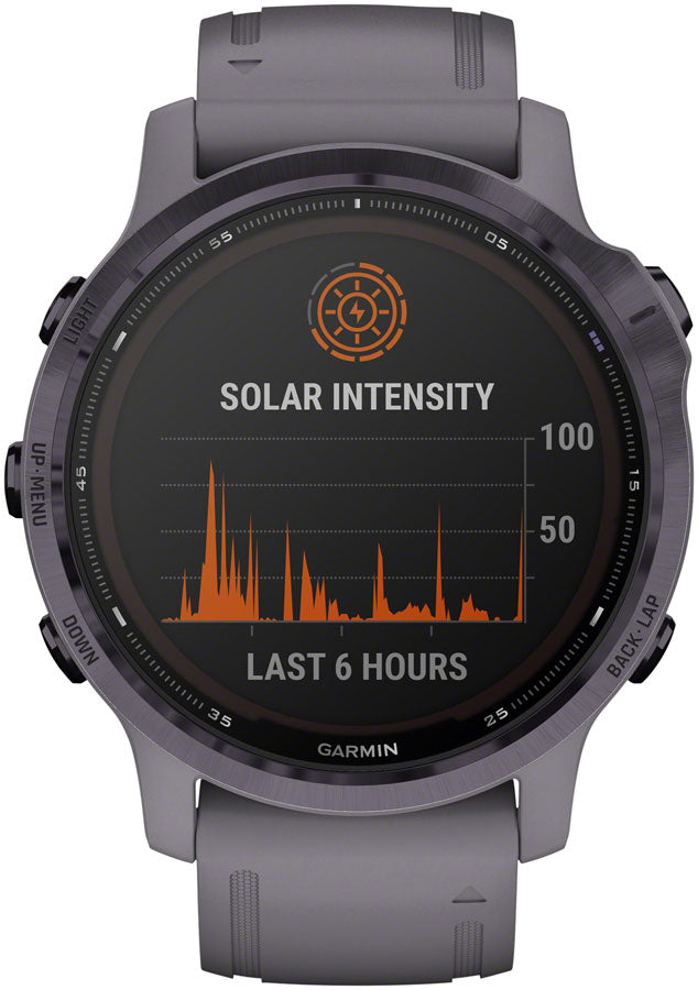 Garmin Fenix 6S Pro Solar GPS Watch - Women of Adventure Amethyst w/ Gray Band