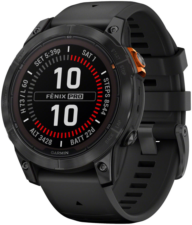 Garmin fenix 7 Pro Solar Smartwatch - 47mm Slate Gray Case Black Band