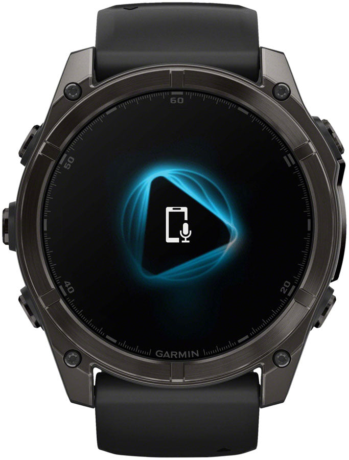 Garmin fenix 8 Smartwatch - 51mm AMOLED Sapphire Carbon Gray DLC Titanium BLK/Pebble Gray Silicone